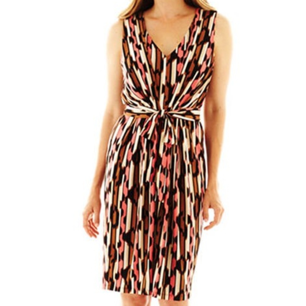 9 & Co. V-Neck Pleated Coral Dress New Msrp $80.00